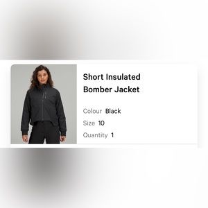 Lululemon short insulated bomber Jacket